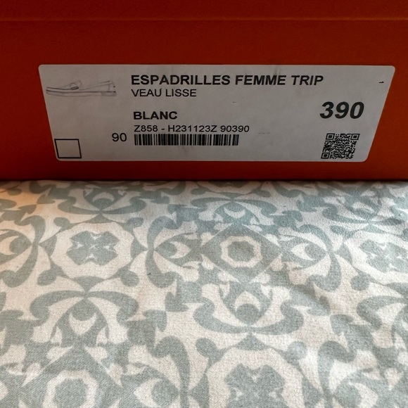 *SOLD* Hermes Trip Espadrilles (White) - Picture 6 of 8